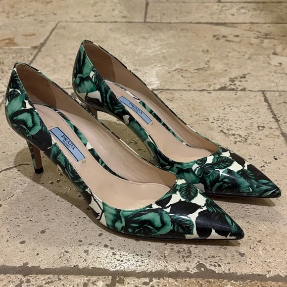 Prada Floral Kitten Heal Pump - Picture 5 of 7